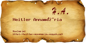 Heitler Annamária névjegykártya